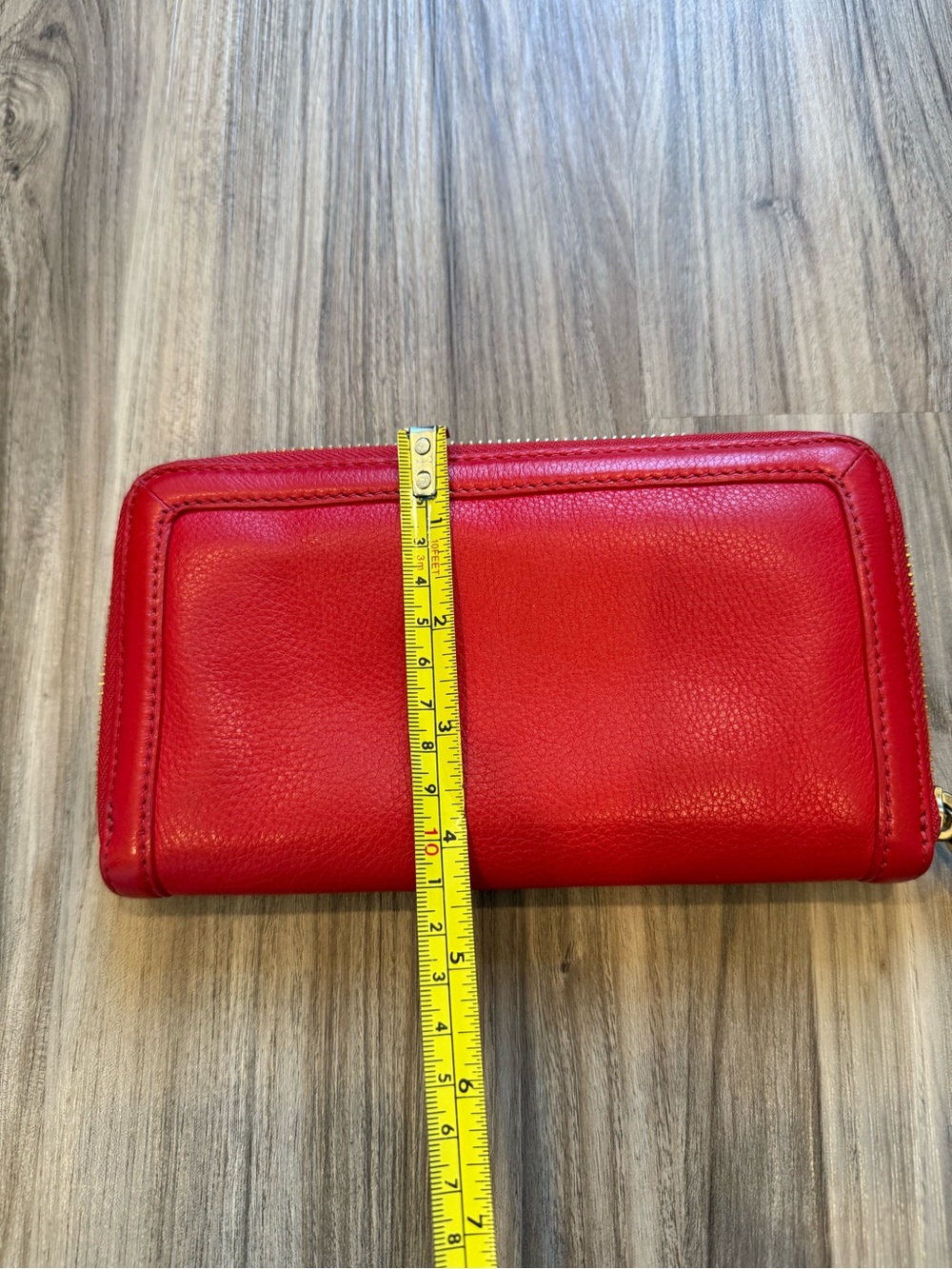Tory Burch Amanda Continental Wallet Red Leather with Gold Logo - Picture 9 of 9